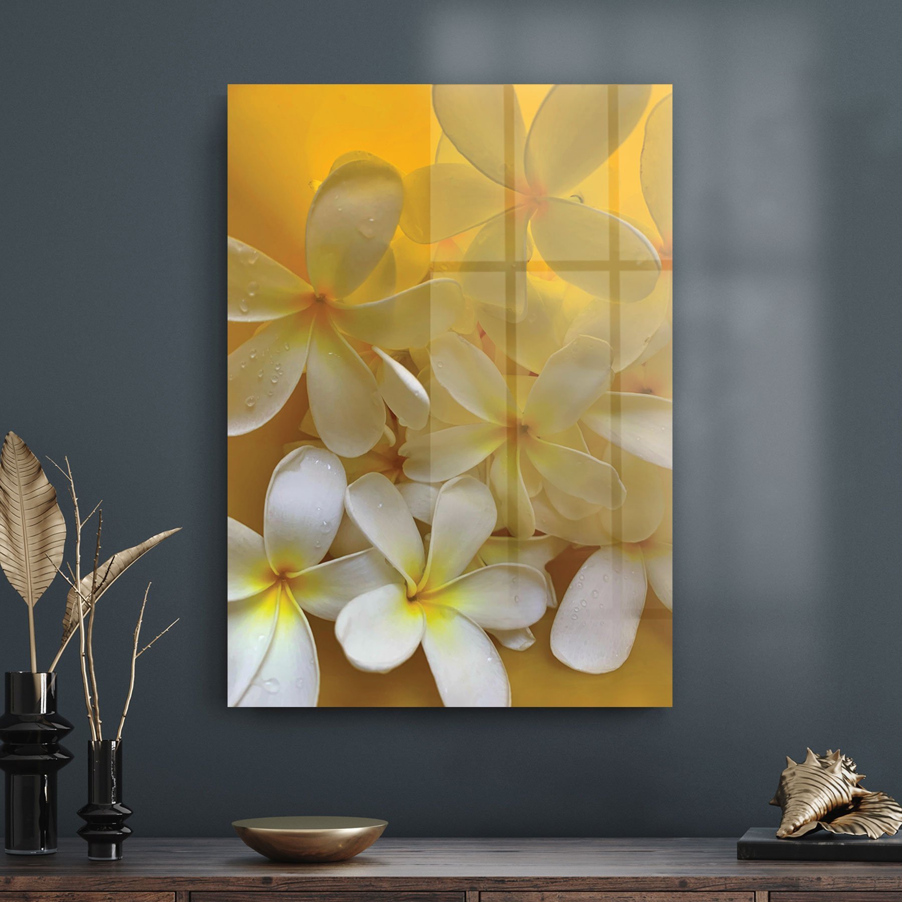 Picture of Decovetro Cam Tablo White Lily Desenli 30x40 cm
