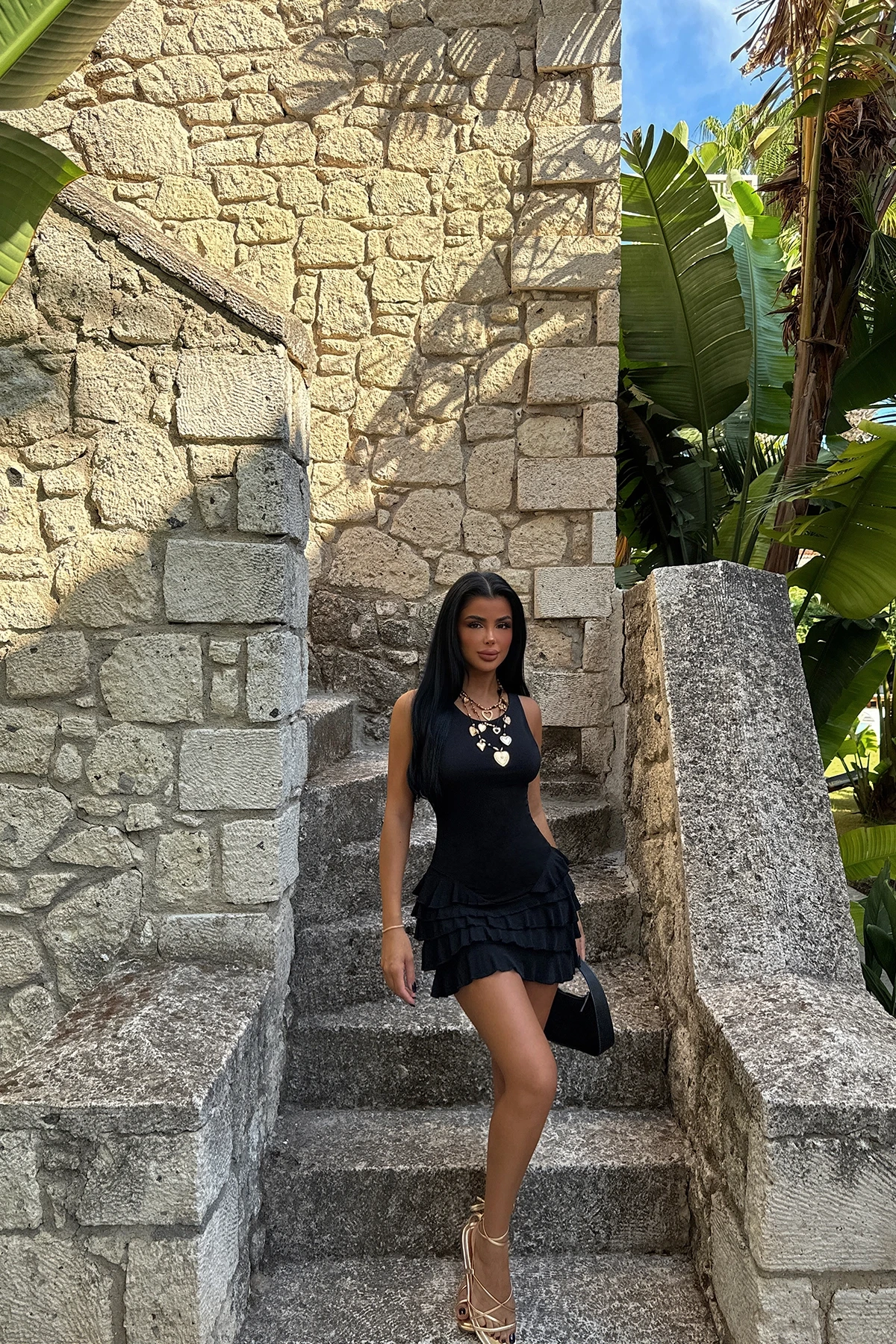 Picture of Black Naia Ruffle Dress