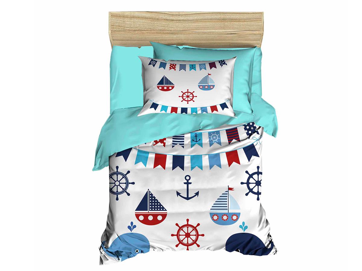 Picture of Dijital Baskılı 3d Bebek Nevresim Takımı Dolphin Mint Yeşili