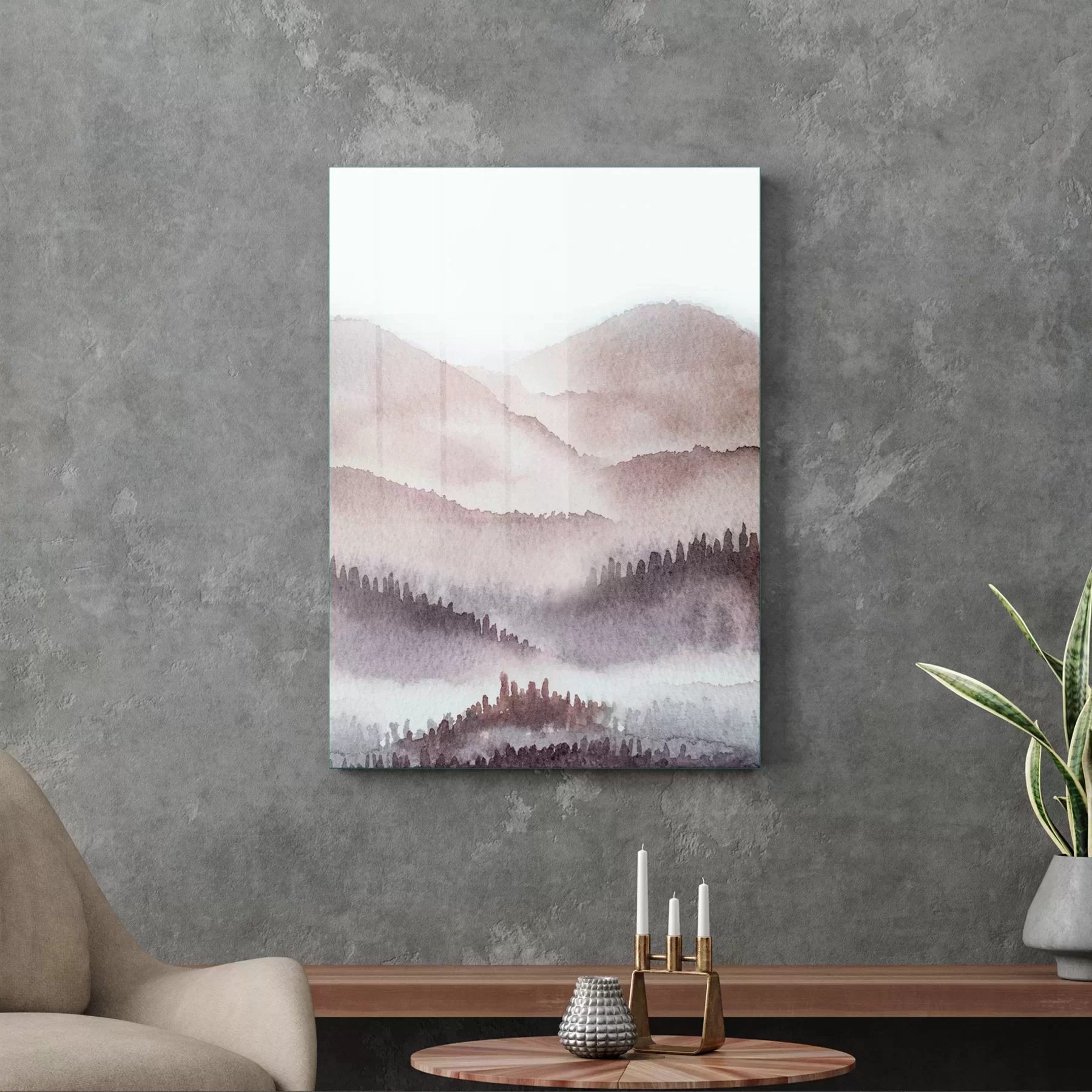 Picture of Decovetro Cam Tablo Sulu Boya Manzara 50x70 cm