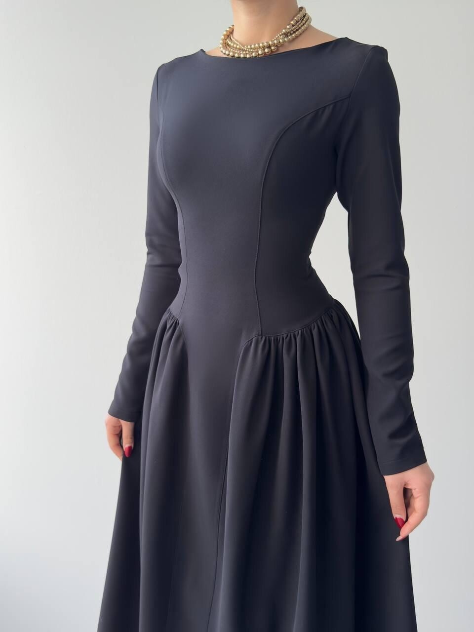 Picture of Arnas Oval Büzgülü Elbise