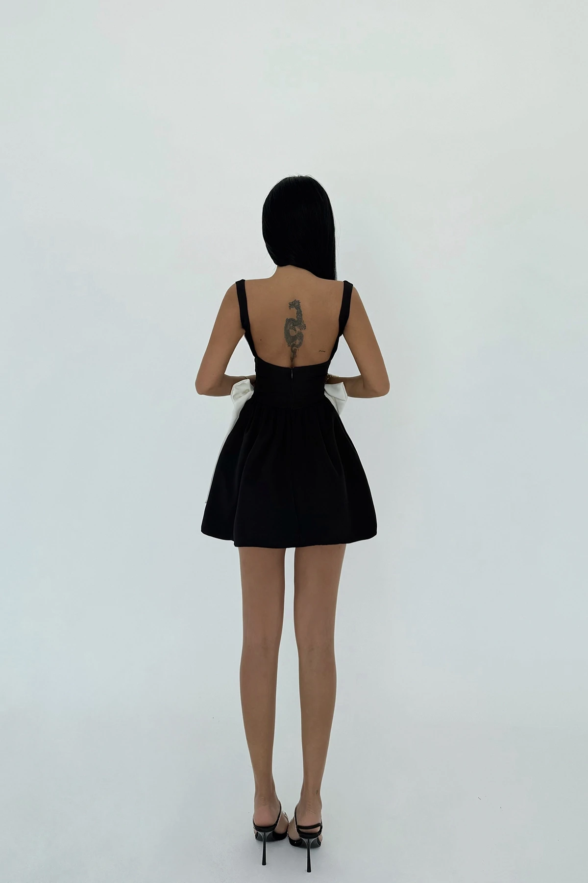 Picture of Black Nellie Bow Detail Mini Dress