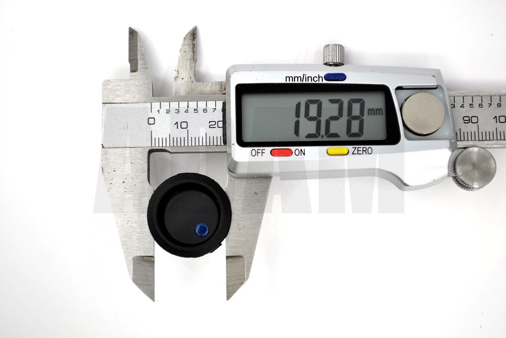 Picture of Yuvarlak Mavi Ledli Elektrik Anahtarı 1-0 Işıklı Rocker 12V