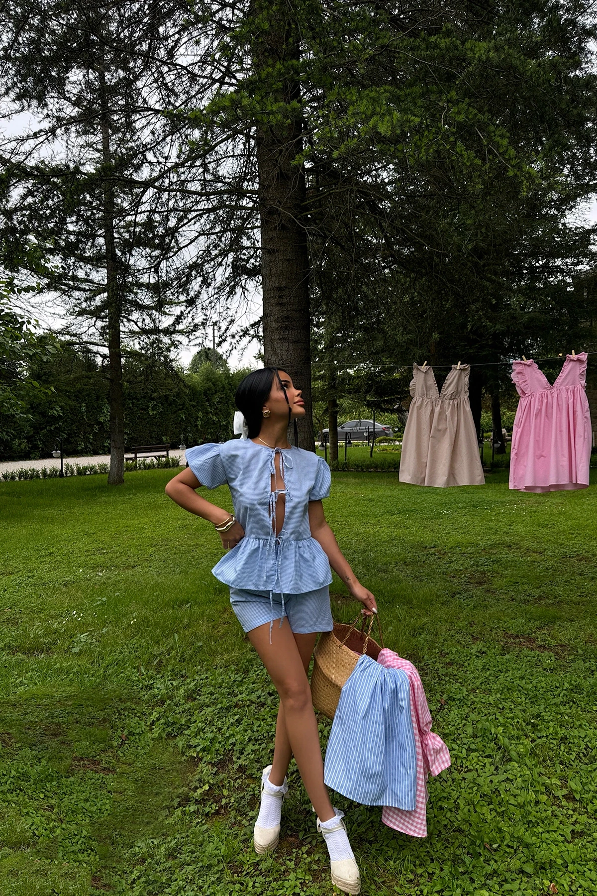 Picture of Blue Laura Gingham Double Suit