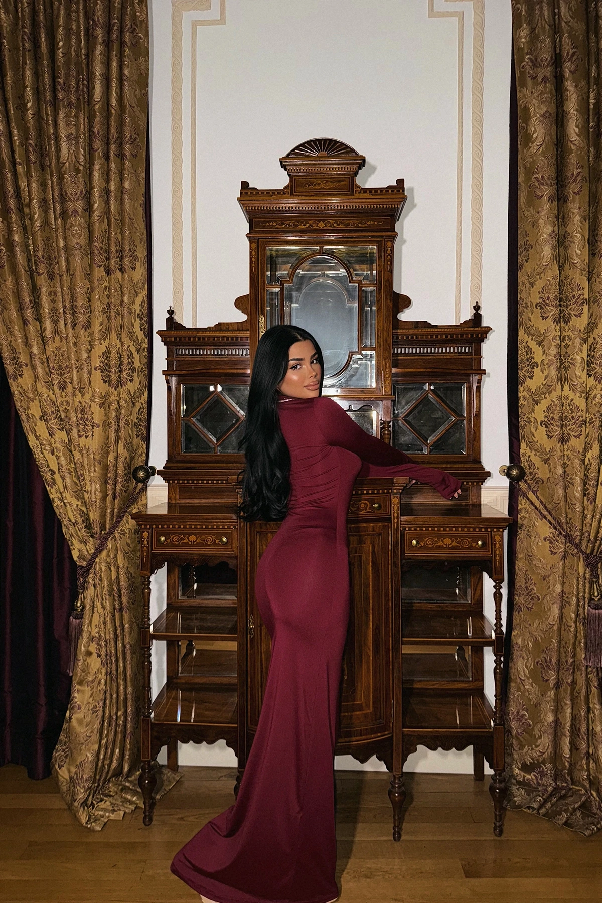 Picture of Cherry Rotten Long Sleeve Dress