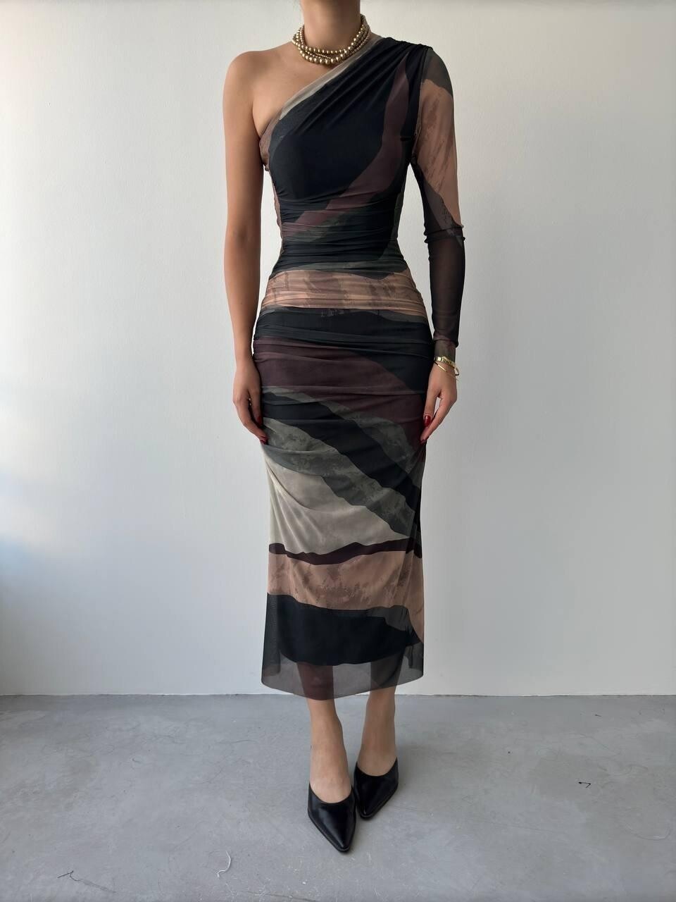 Picture of Alava Tek Omuz Tül Elbise