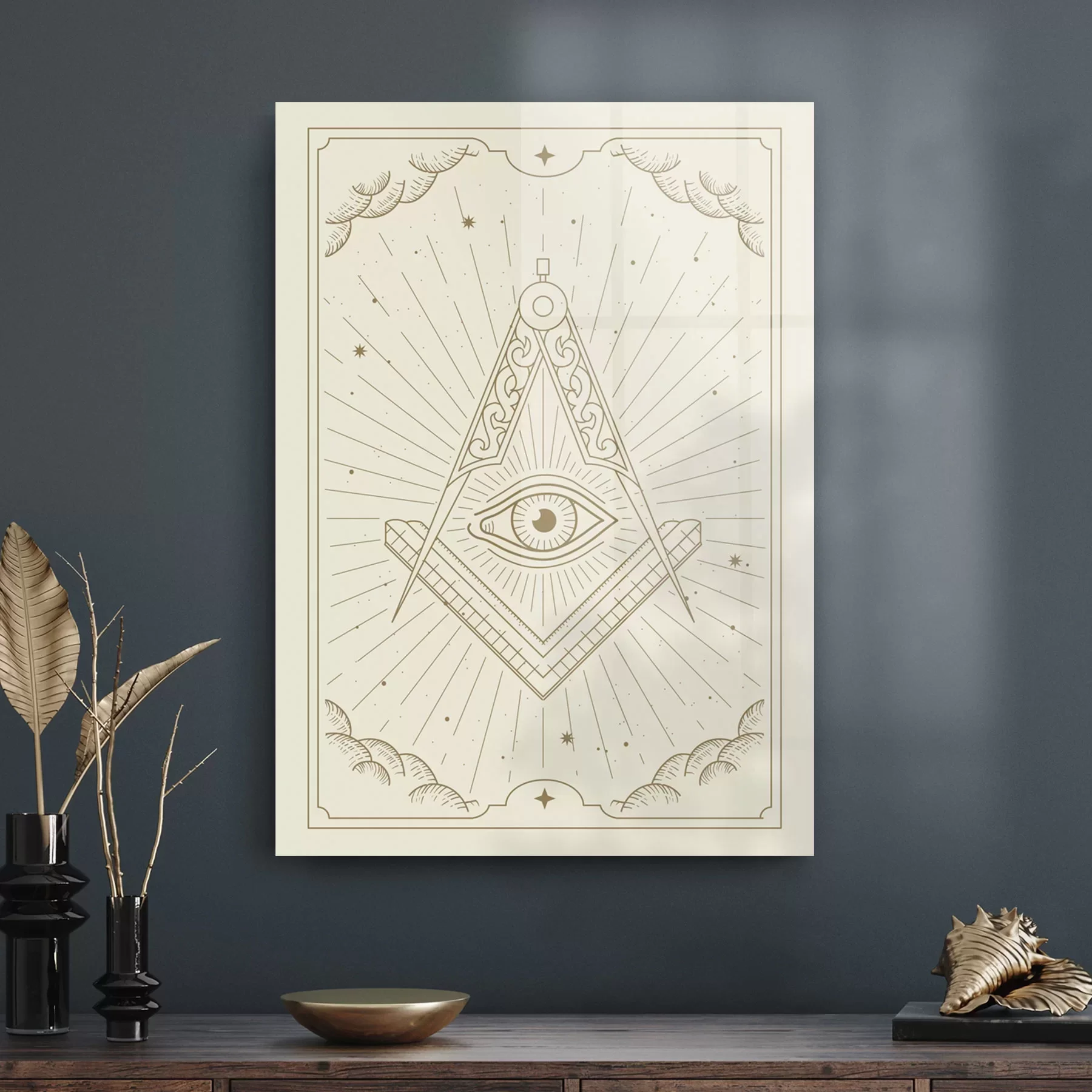Picture of Decovetro Cam Tablo Spiritual Eye White 30x40 cm