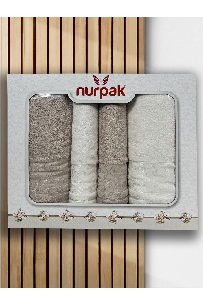 Picture of Deren Hamam Takımı 4 Parça Krem - Bej