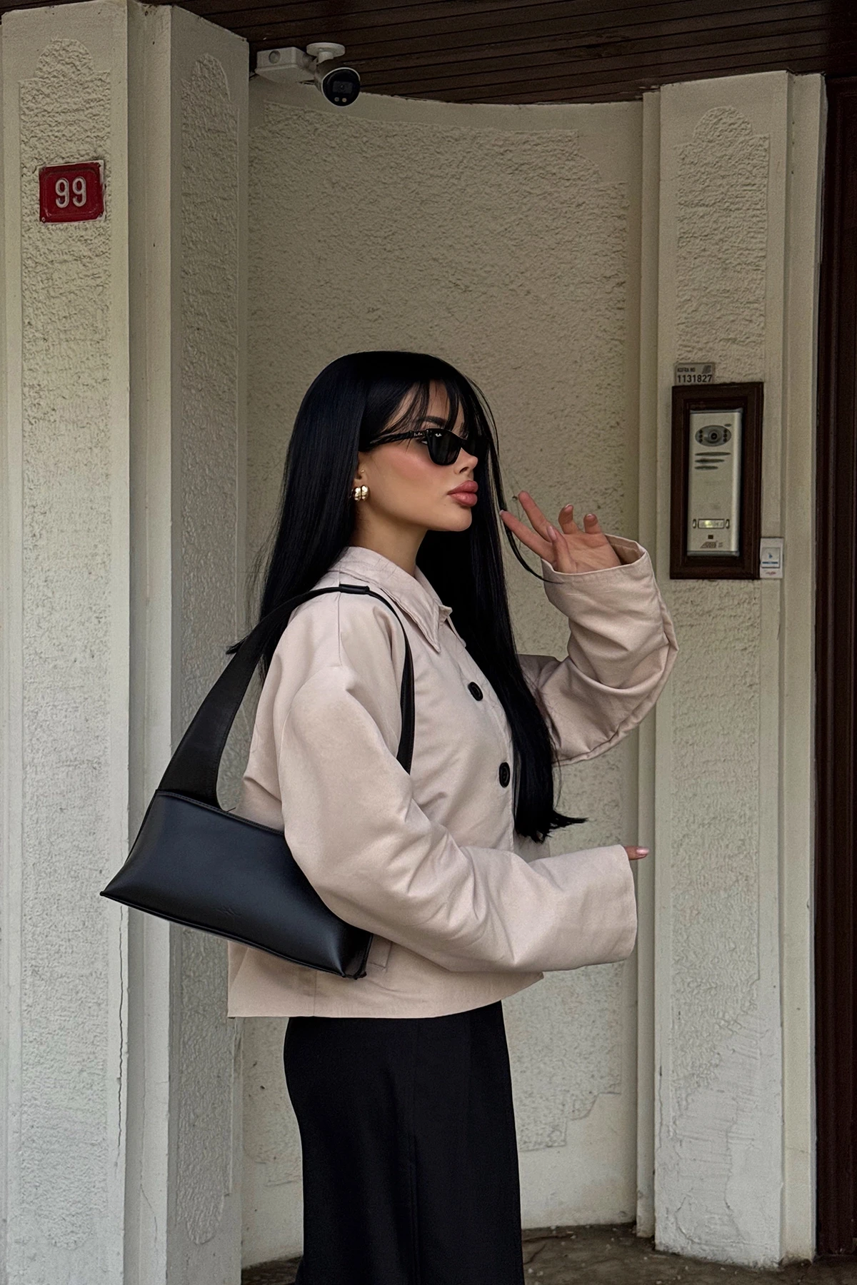 Picture of Cream Buttoned Front Jacket