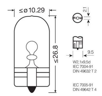 Picture of 12V T10 W5W Dipsiz Park Gösterge Kadran Plaka Ampulü 10 Adet 2825