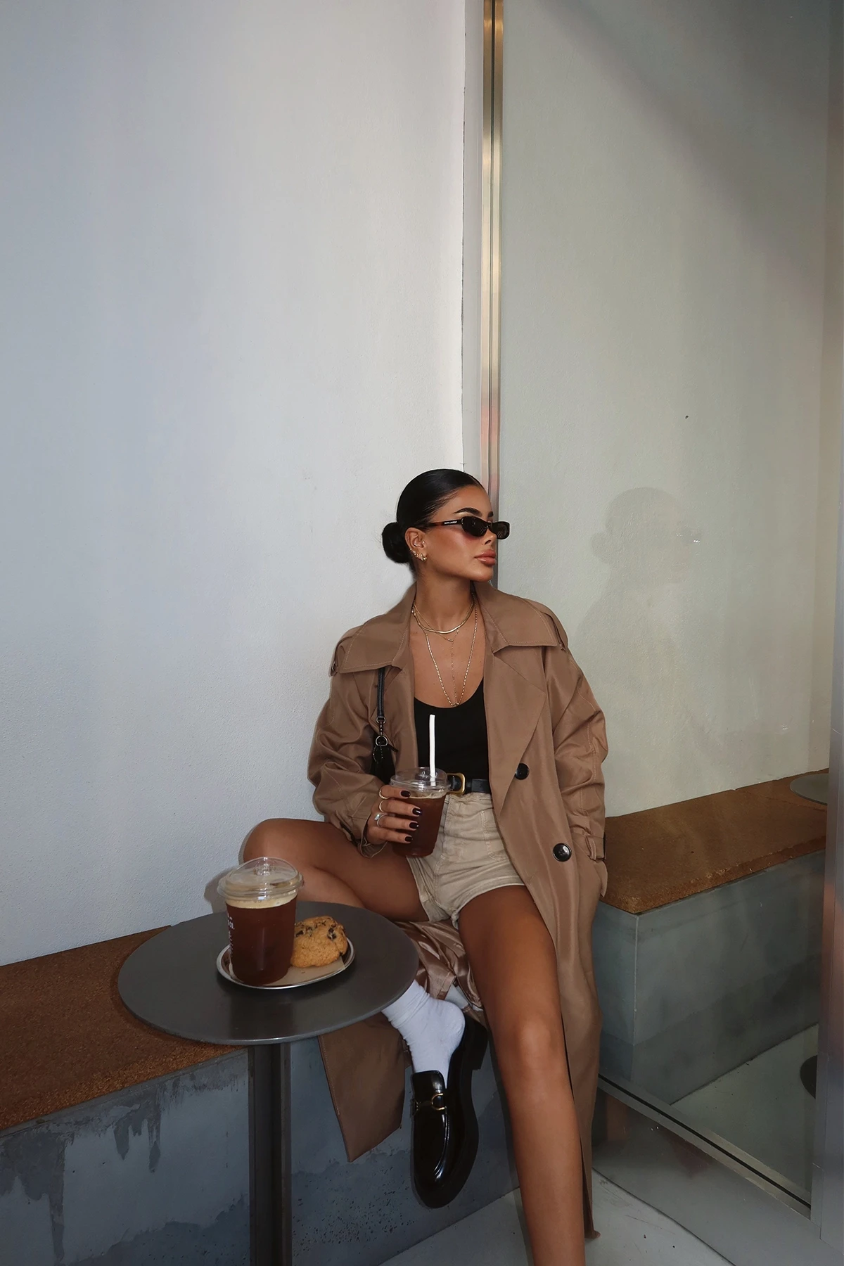Picture of Coffee Sleeves Belted Trench Coat