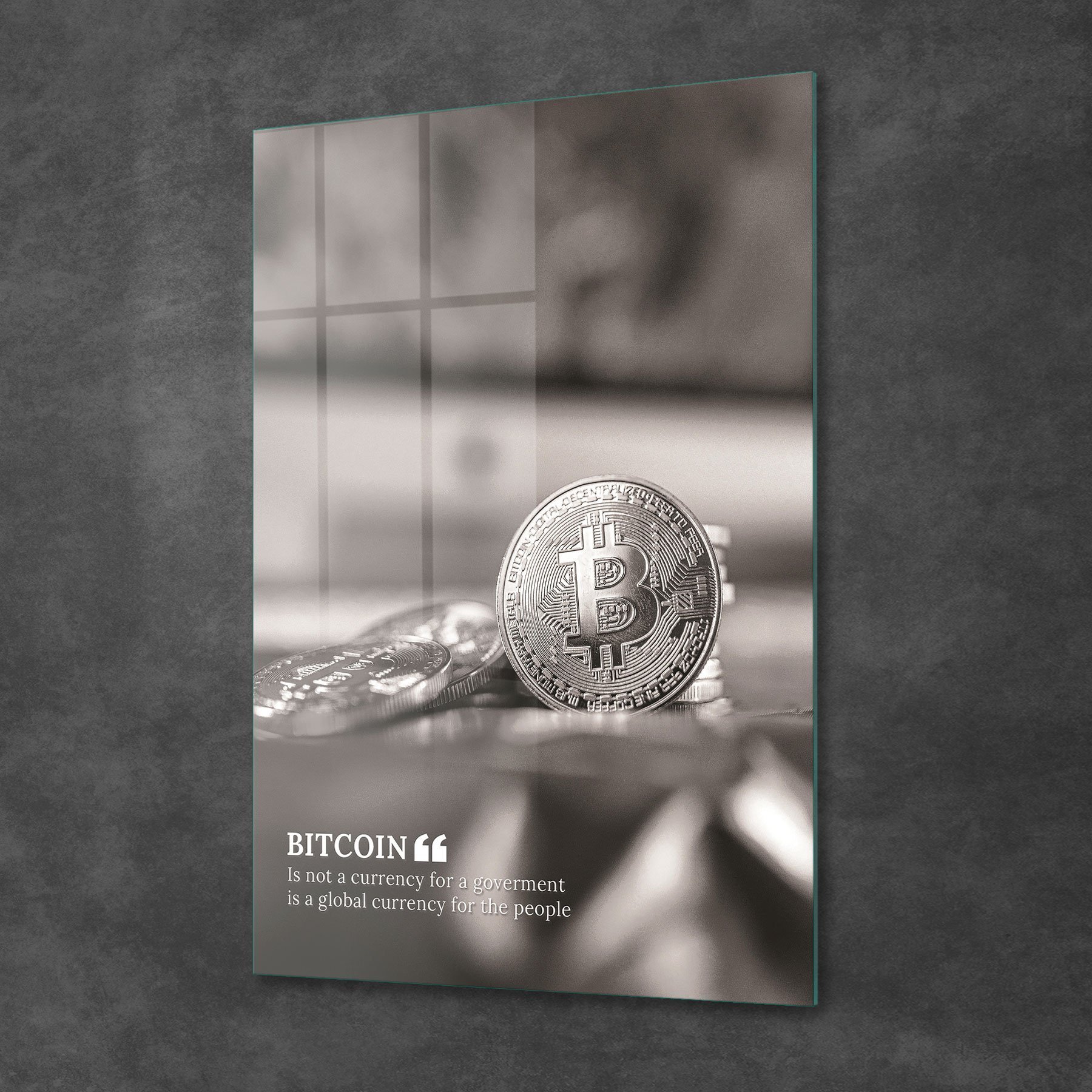 Picture of Decovetro Cam Tablo Bitcoin Desenli 30x40 cm