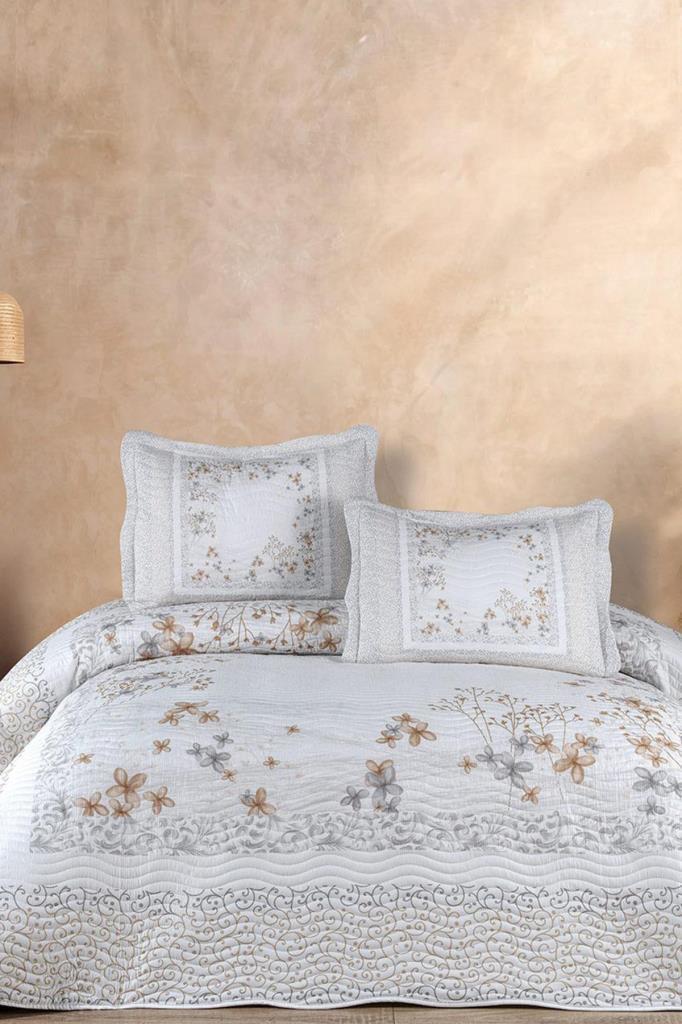 Picture of Liora Baskılı Kapitoneli Çift Kişilik Yatak Örtüsü Yeşil