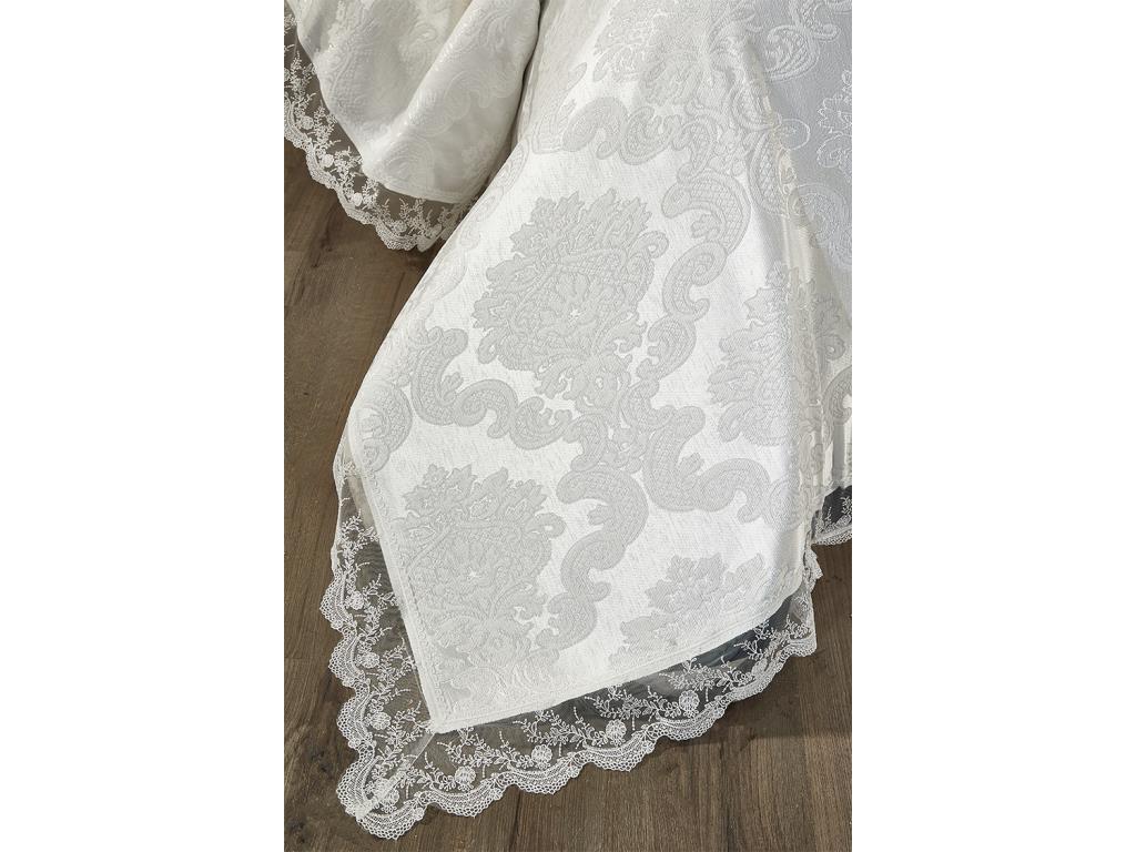 Picture of Fransız Dantelli Elani Yatak Örtüsü Krem
