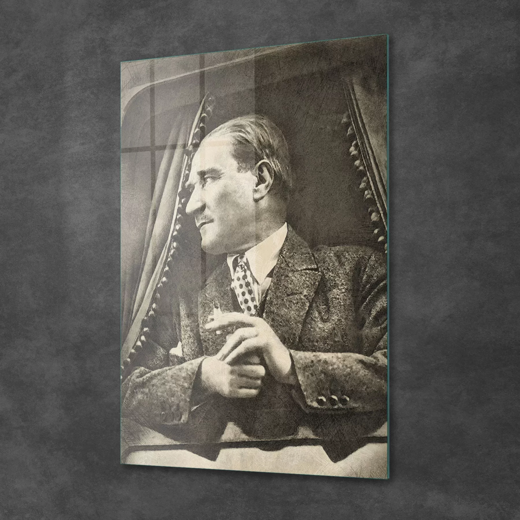 Picture of Decovetro Cam Tablo Atatürk Retro 70x100 cm