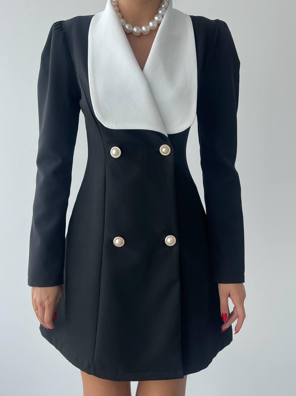 Picture of Abel Beyaz Yakalı Mini Elbise