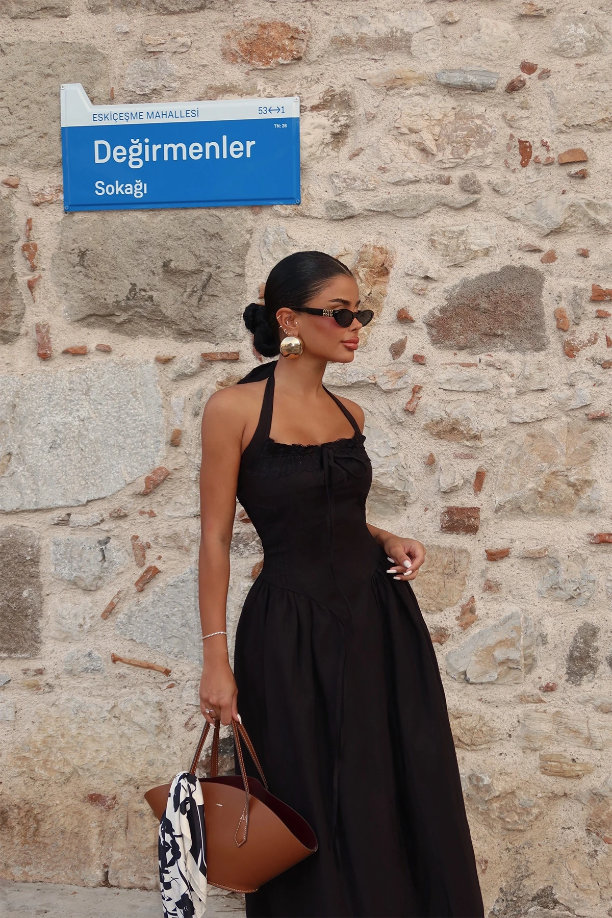 Picture of Black Corfu Midi Dress