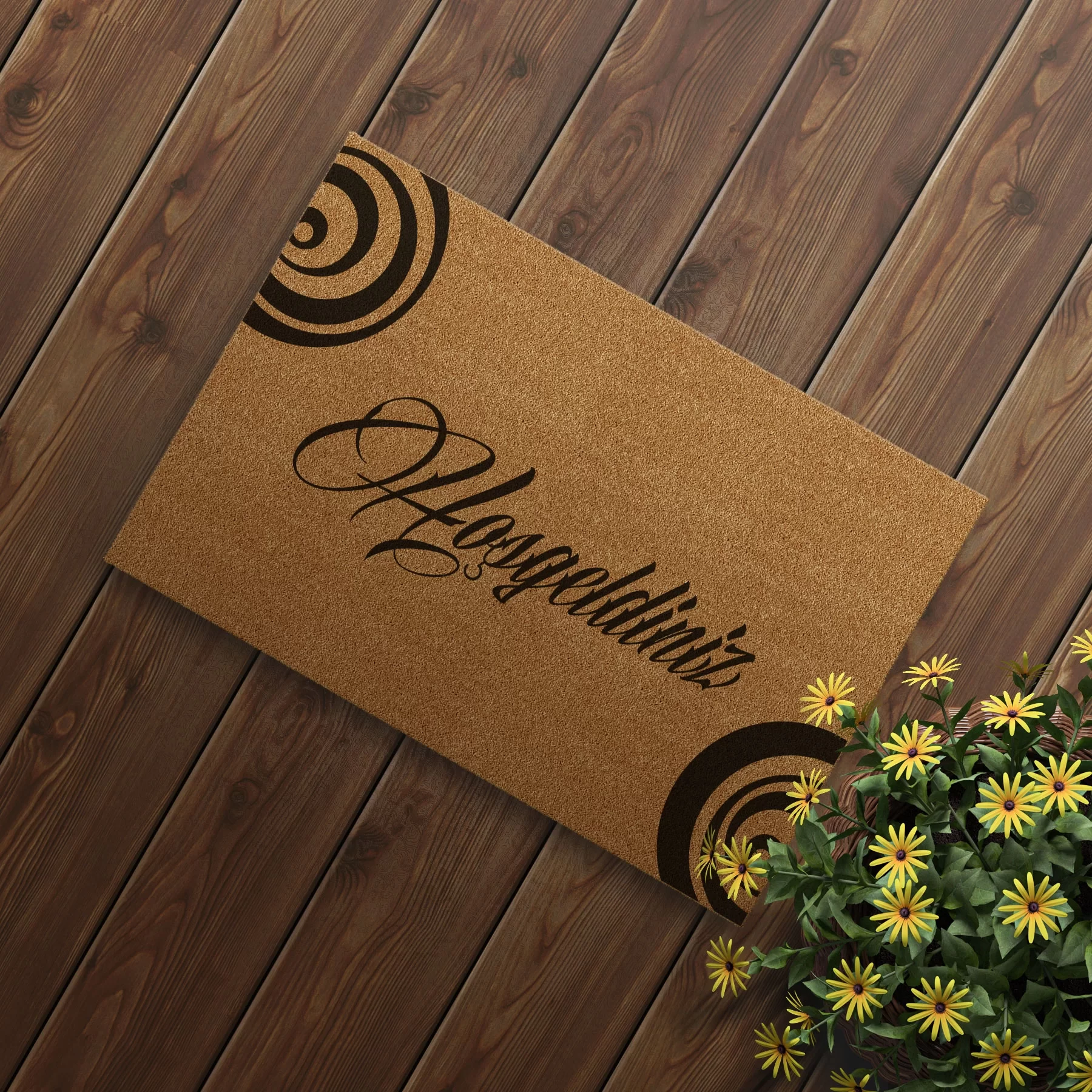 Picture of Decovetro Paspas Hoşgeldiniz Desenli Kapı Önü Paspası 40 x 60 Cm