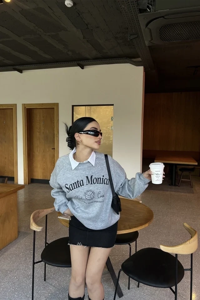 Picture of Gray Santa Monica Printed Sweat