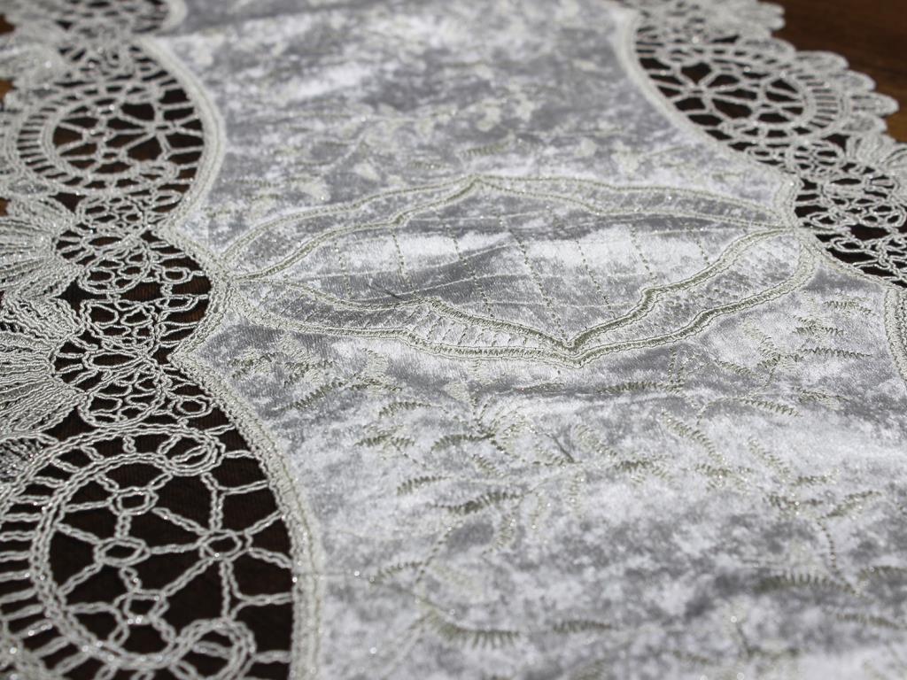 Picture of Suman Kordone Lüx Kadife Nakışlı 5 Parça Salon Takımı Siyah Platin