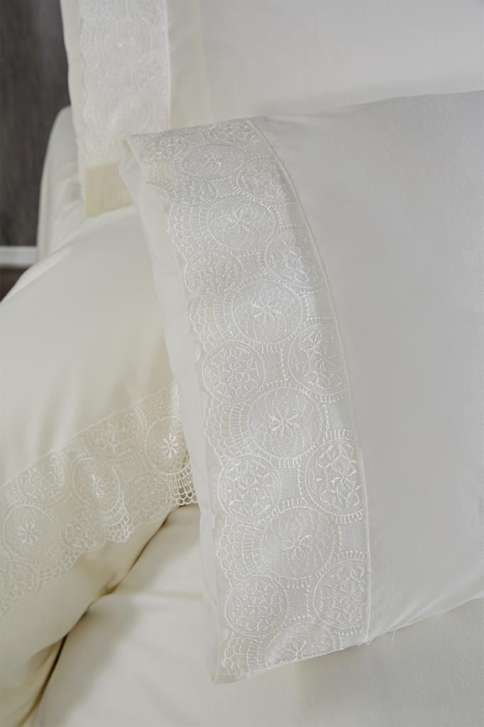 Picture of Fransız Dantelli Perihan Çeyizlik Nevresim Takımı Krem