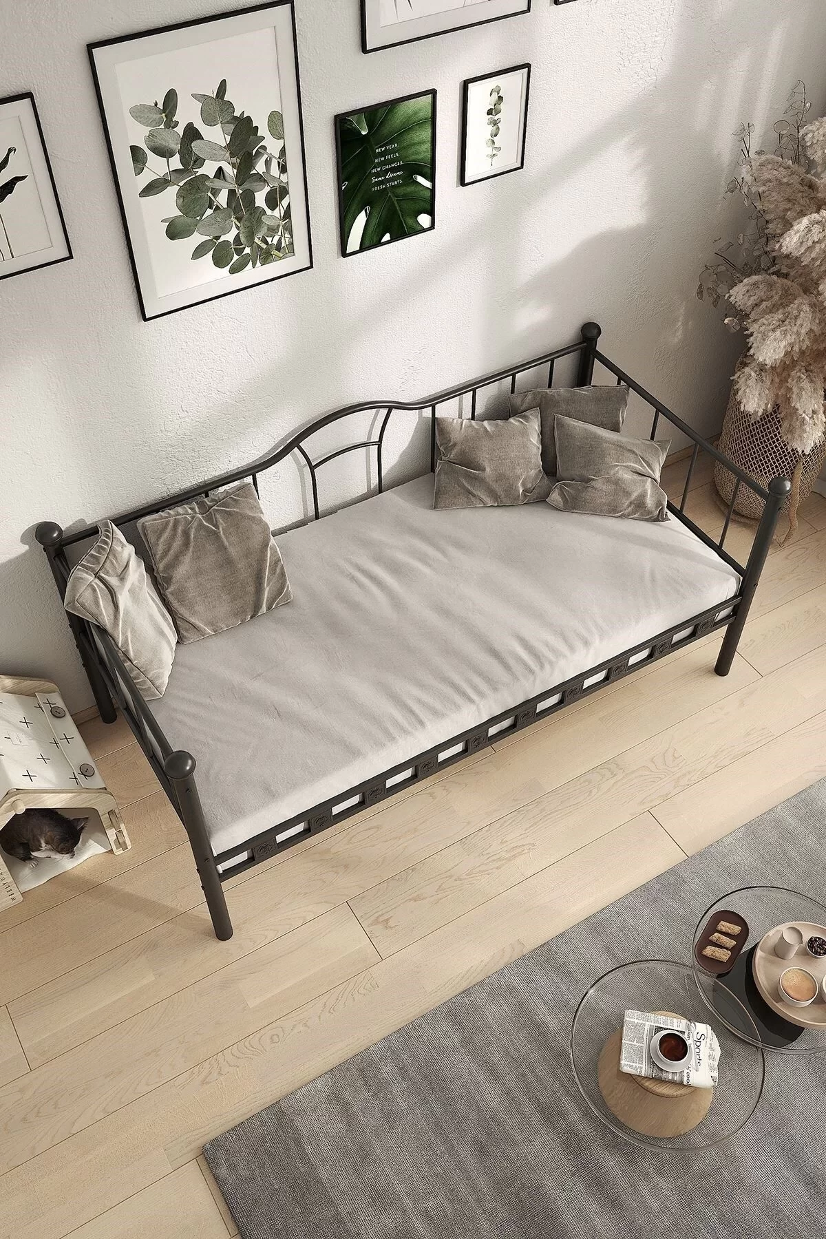 Picture of Kamelya Sedir Metal Karyola Siyah