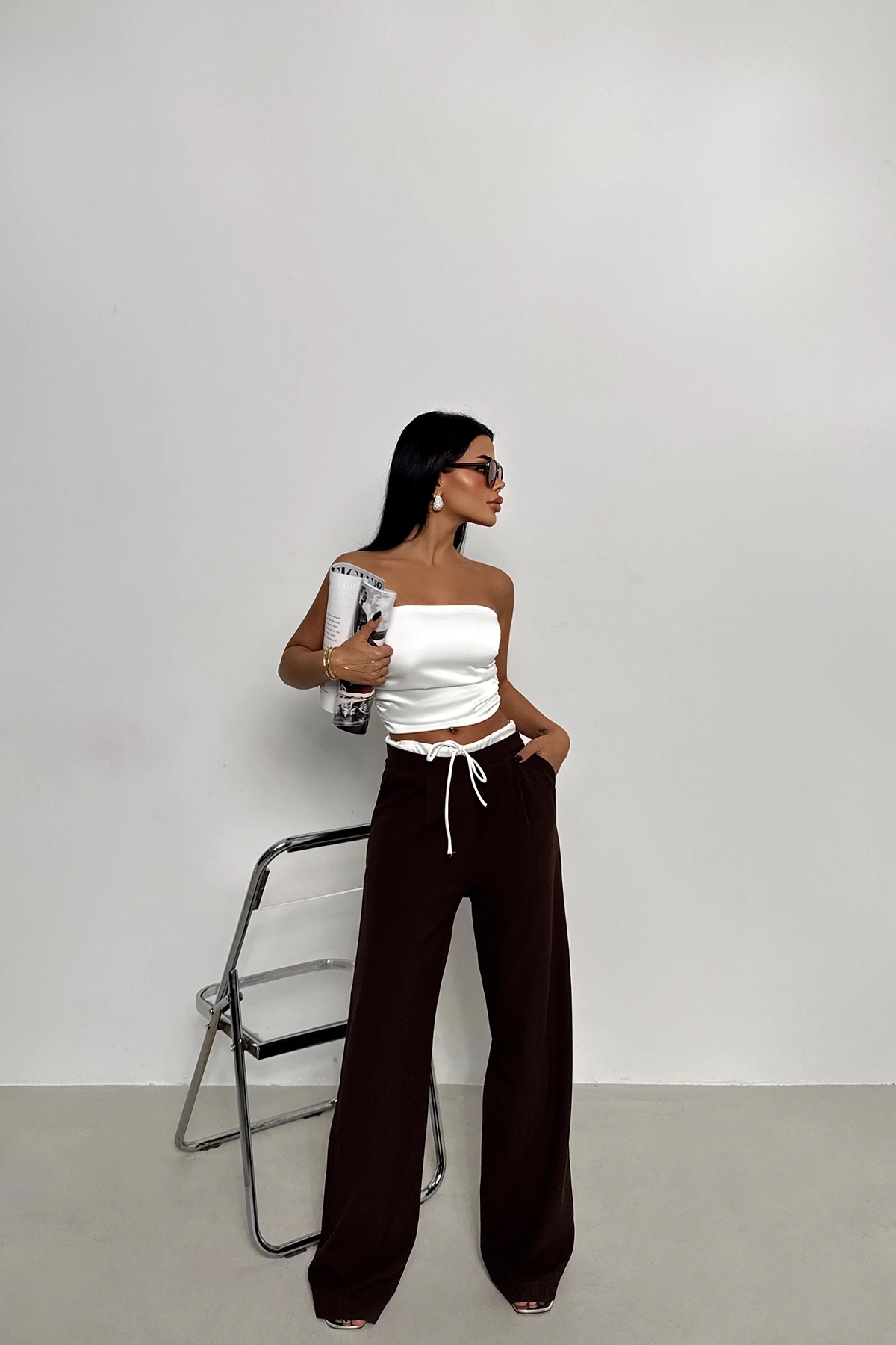 Picture of Brown Front Tie Trousers