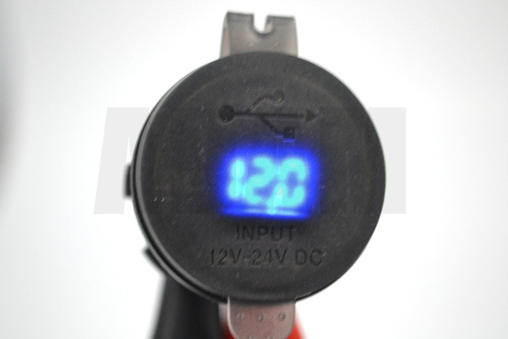 Picture of 12V 24V DC USB Type-C PD Şarj Port Voltmetreli Yuvarlak