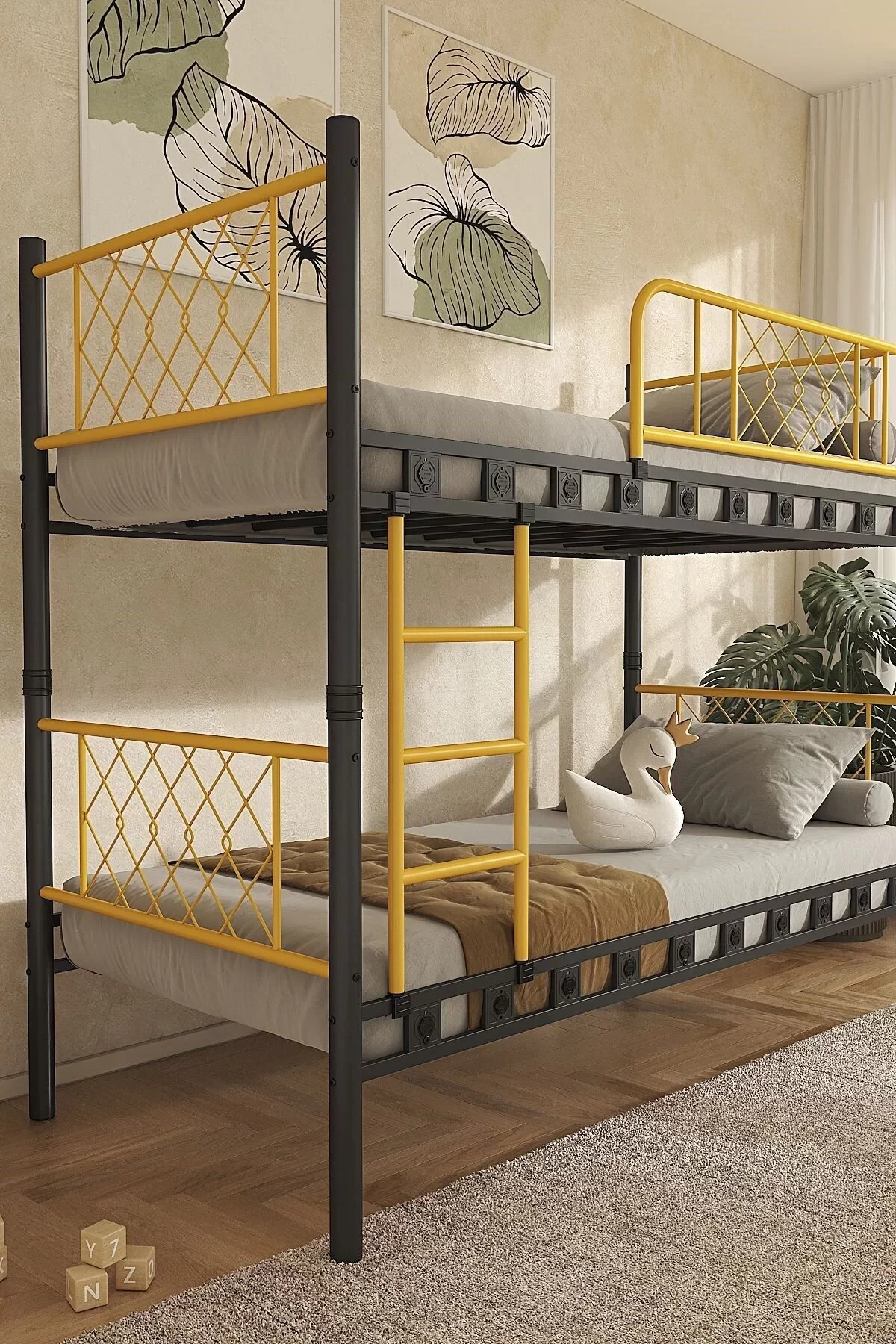 Picture of Metis Genç Çocuk Yatak Odası Metal Ranza Ve Karyola 90x190