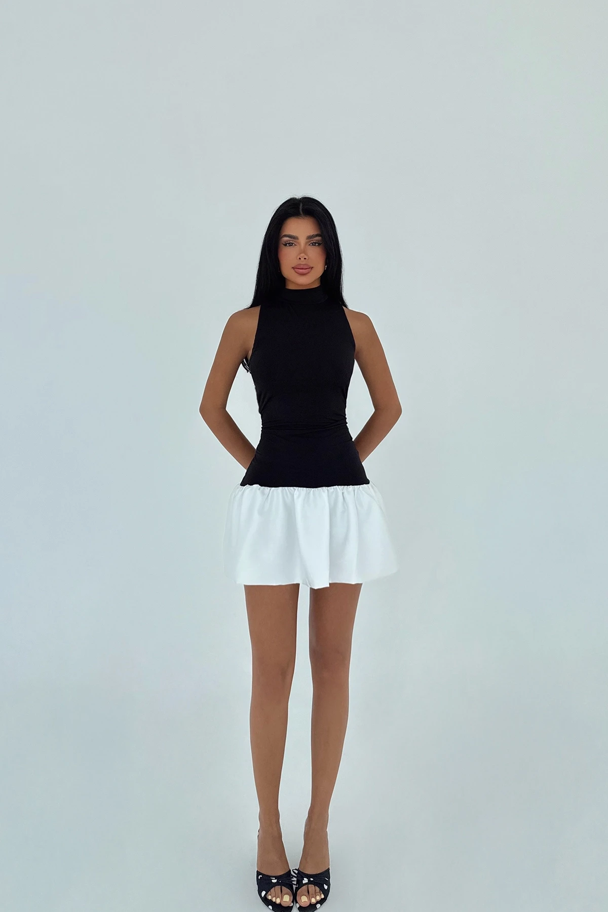 Picture of Black Two-Tone Basic Dress