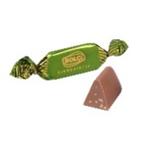 Picture of PISTACHIO SPRINKLED GIANDUJA CHOCOLATE GIANDUIOTTI DOUBLE TWIST 1Kg