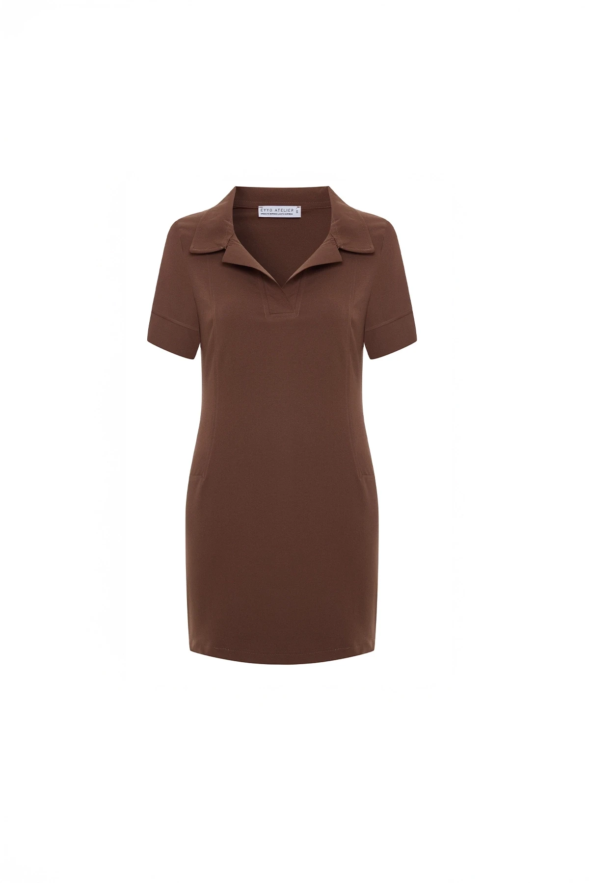 Picture of Brown Shirt Collar Dress