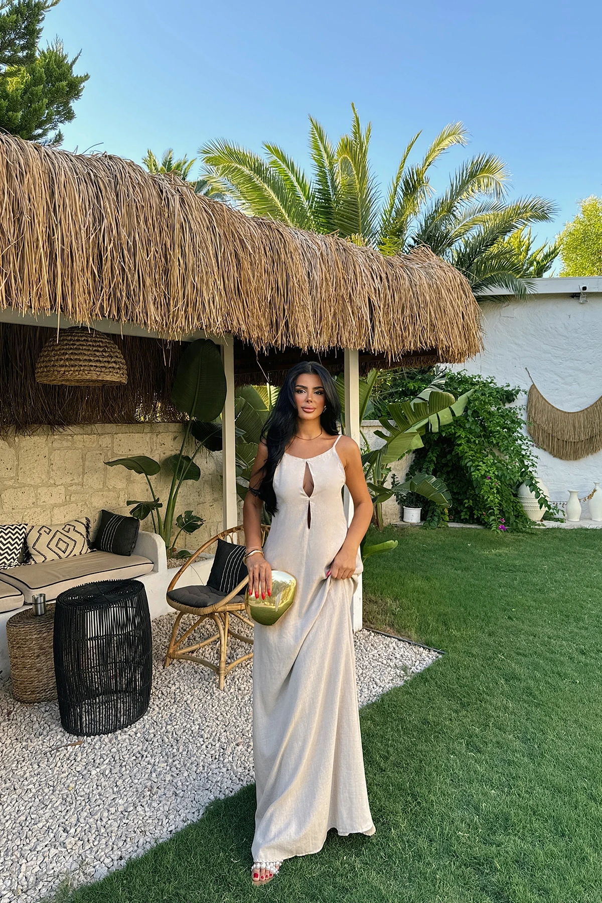 Picture of Beige Fabienne Linen Dress