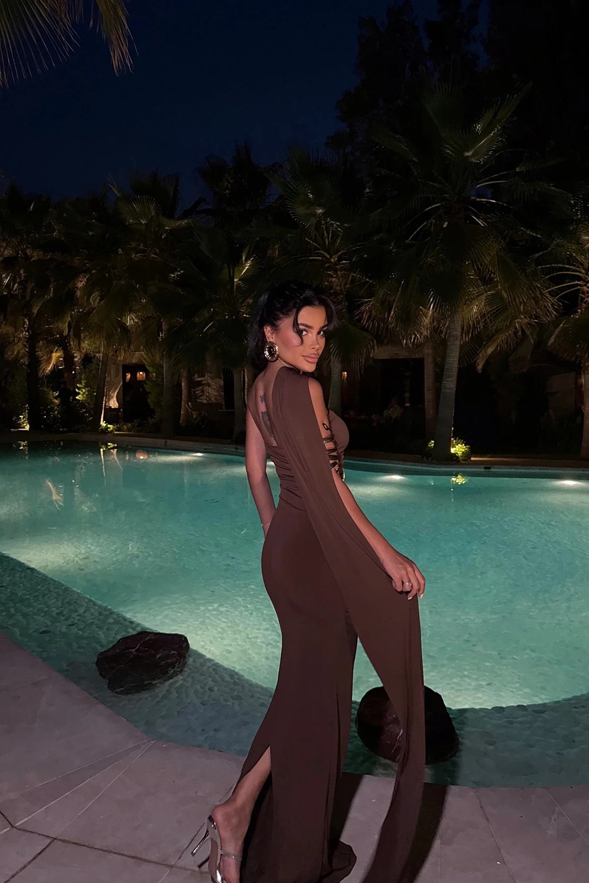 Picture of Brown Coraline Multi-Type Tie Dress