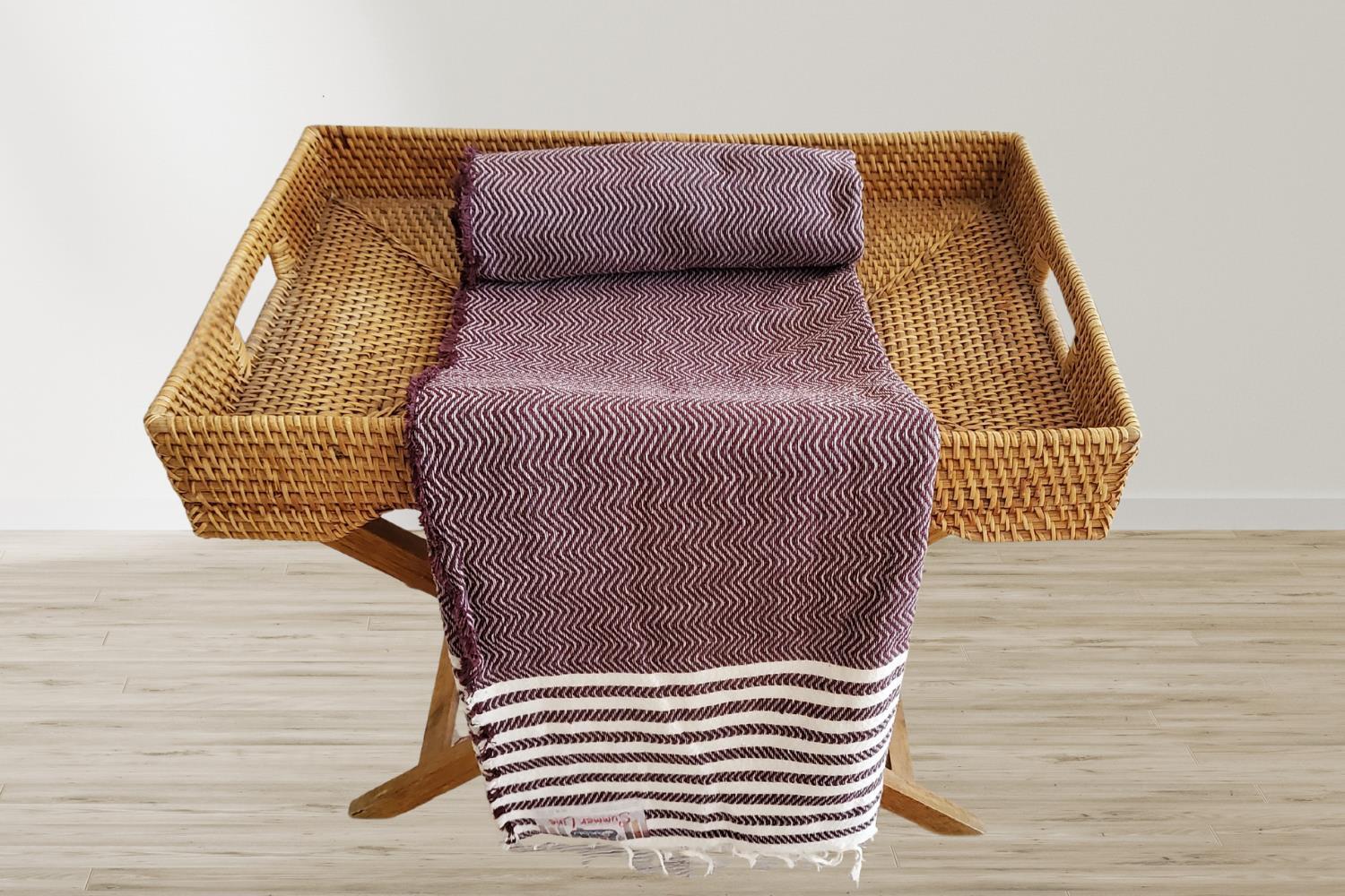 Picture of Aksu Summer Line Çok Amaçlı Örtü Pike Koltuk Örtüsü 170x220 Bordo