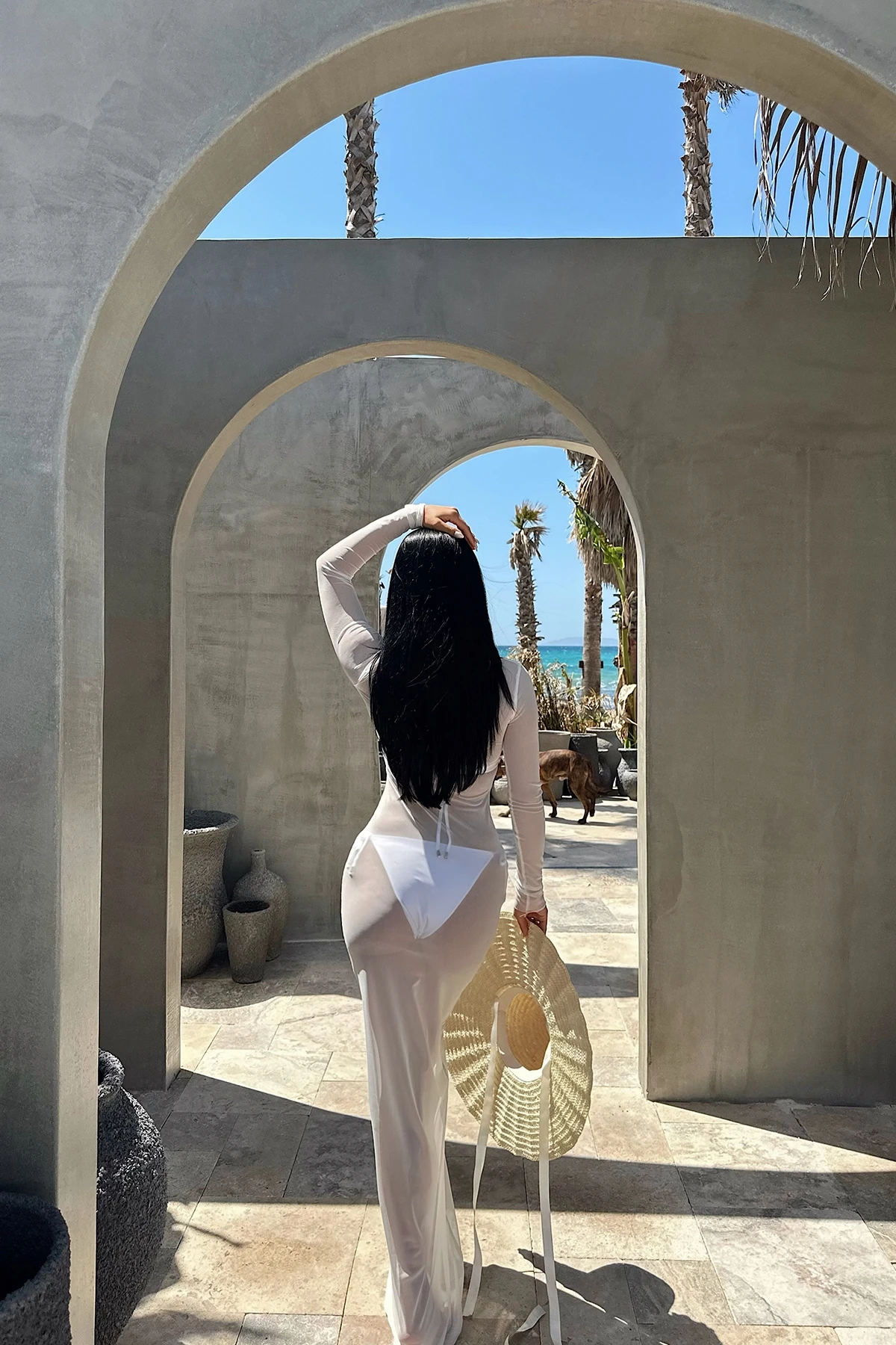 Picture of White Eliza Tulle Beach Dress