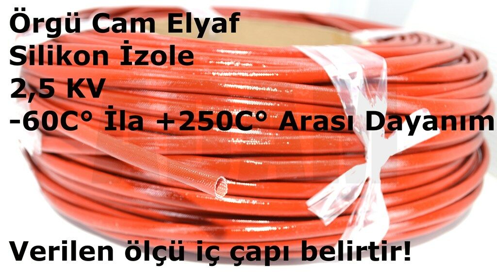 Picture of 50 Metre 18mm Silikon İzoleli Cam Elyaf H-Class Kahverengi Makaron MT-CM18H