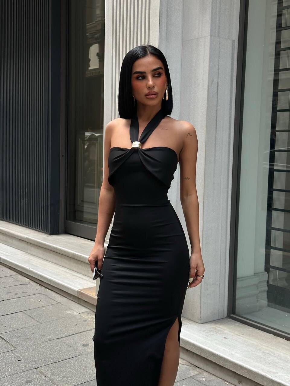 Picture of BOYUNDAN GEÇİRMELİ ELBİSE