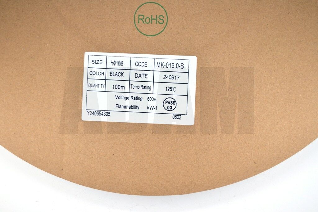 Picture of 100 Metre 16mm Siyah Isı İle Daralan Makaron Isıyla MT-M16S