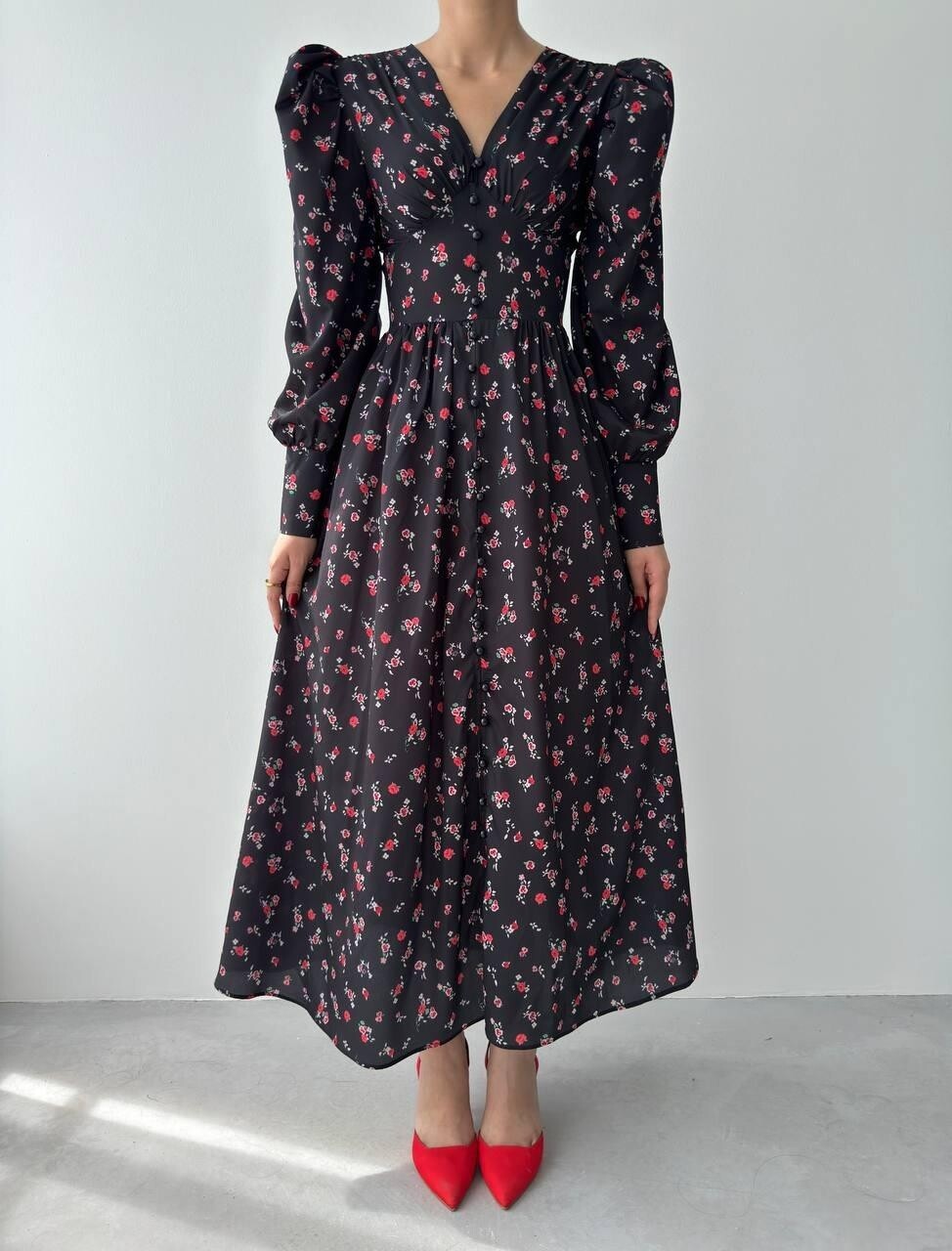 Picture of Cery Çicekli Uzun Elbise