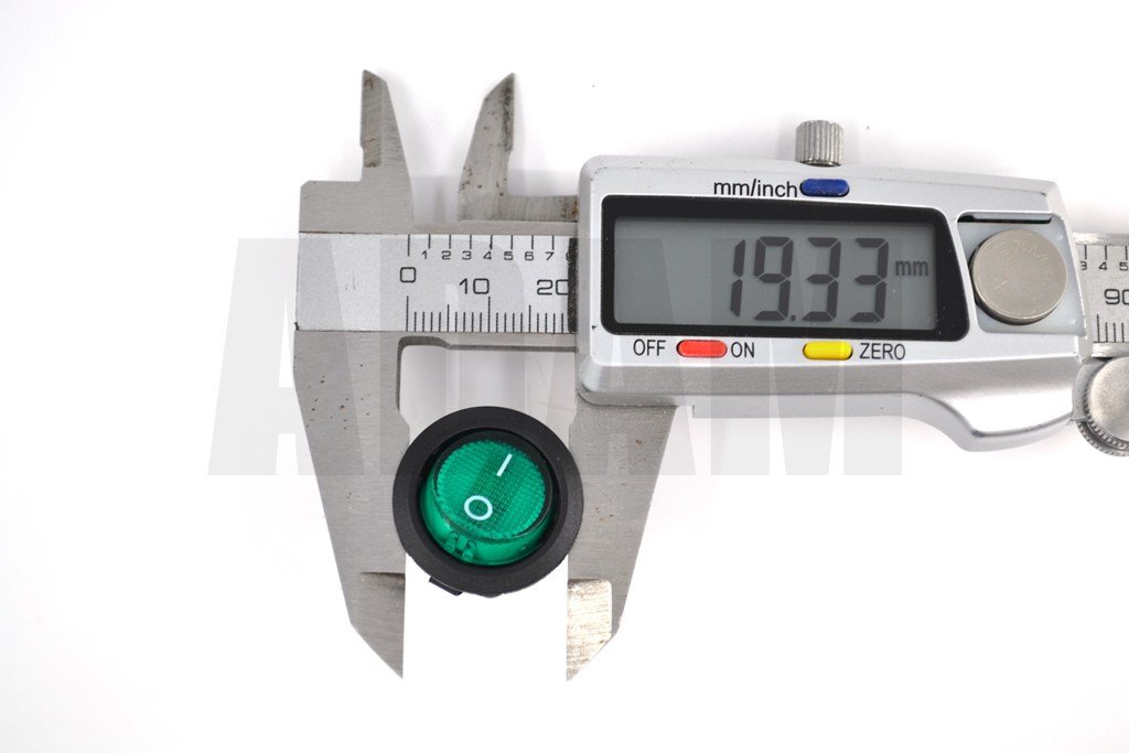 Picture of Yuvarlak Yeşil Camlı Elektrik Anahtarı 1-0 Işıklı Rocker 12V