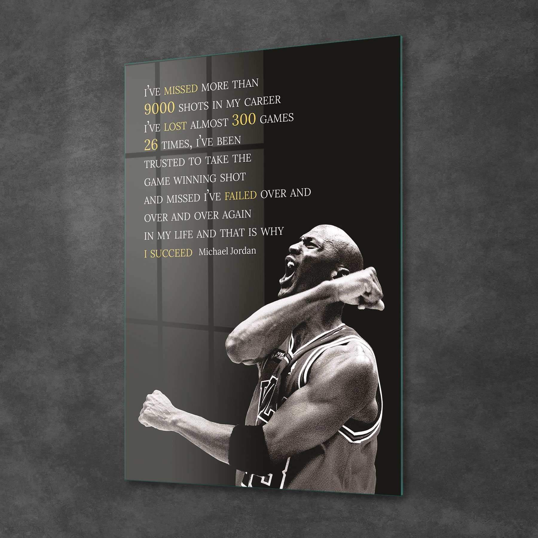 Picture of Decovetro Cam Tablo Michael Jordan Succed 30x40 cm