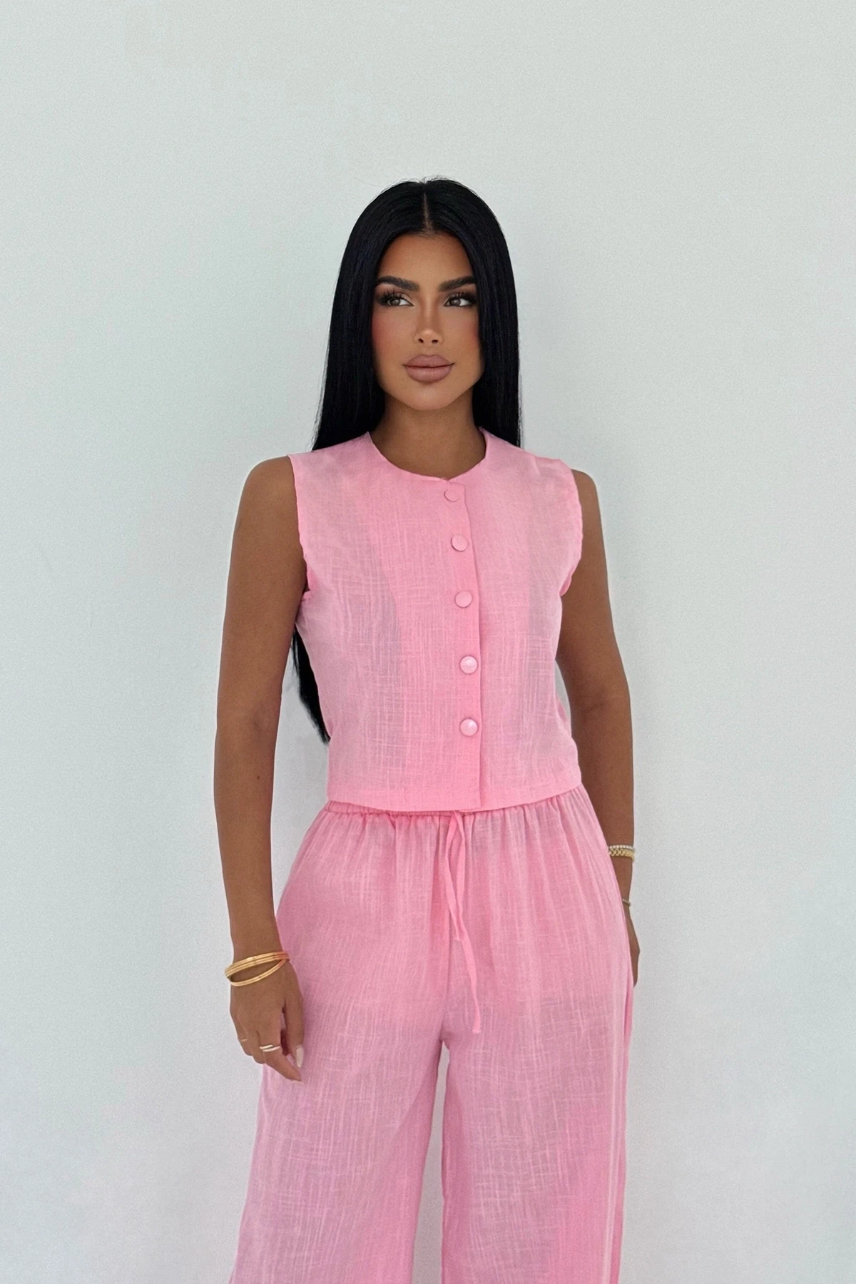 Picture of Pink Button Detail Suit