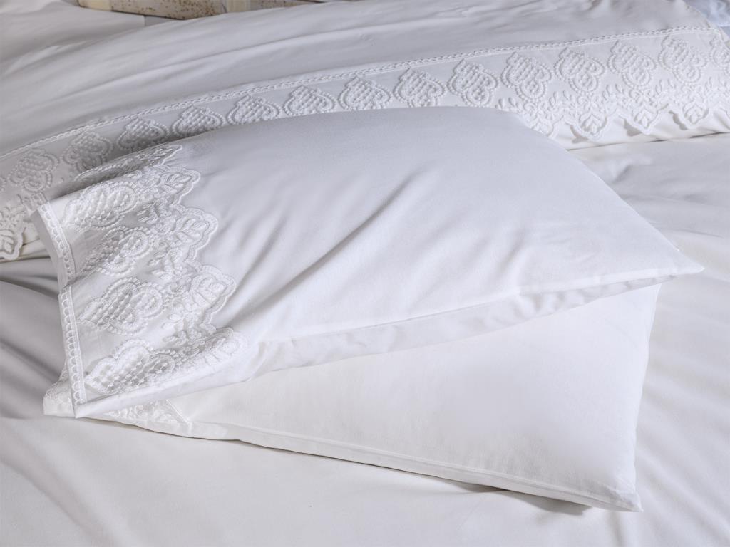 Picture of Fransız Dantelli Hüsna Çeyizlik Nevresim Takımı Krem