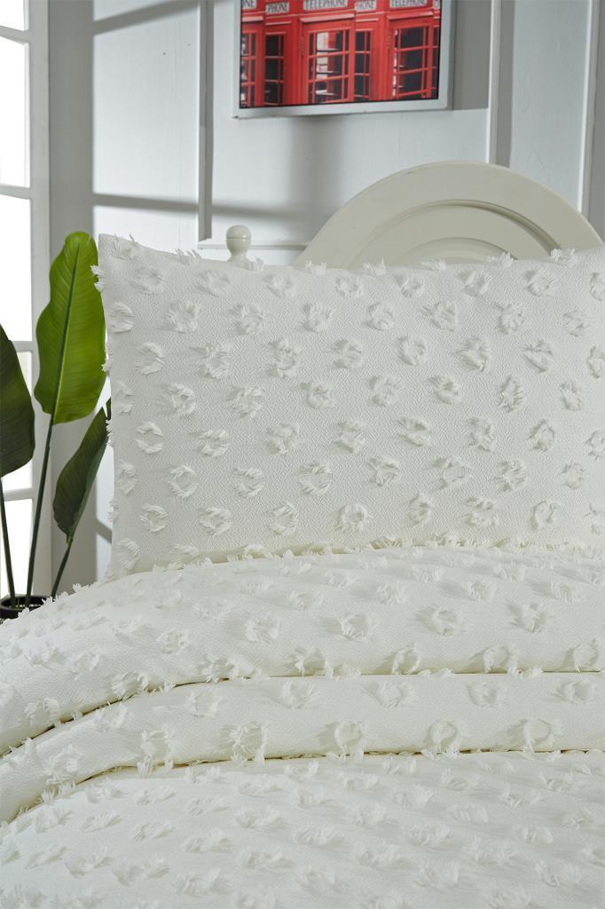 Picture of Çeyiz Diyarı Konik 2 Parça Tek Kişilik Pike Takımı Krem