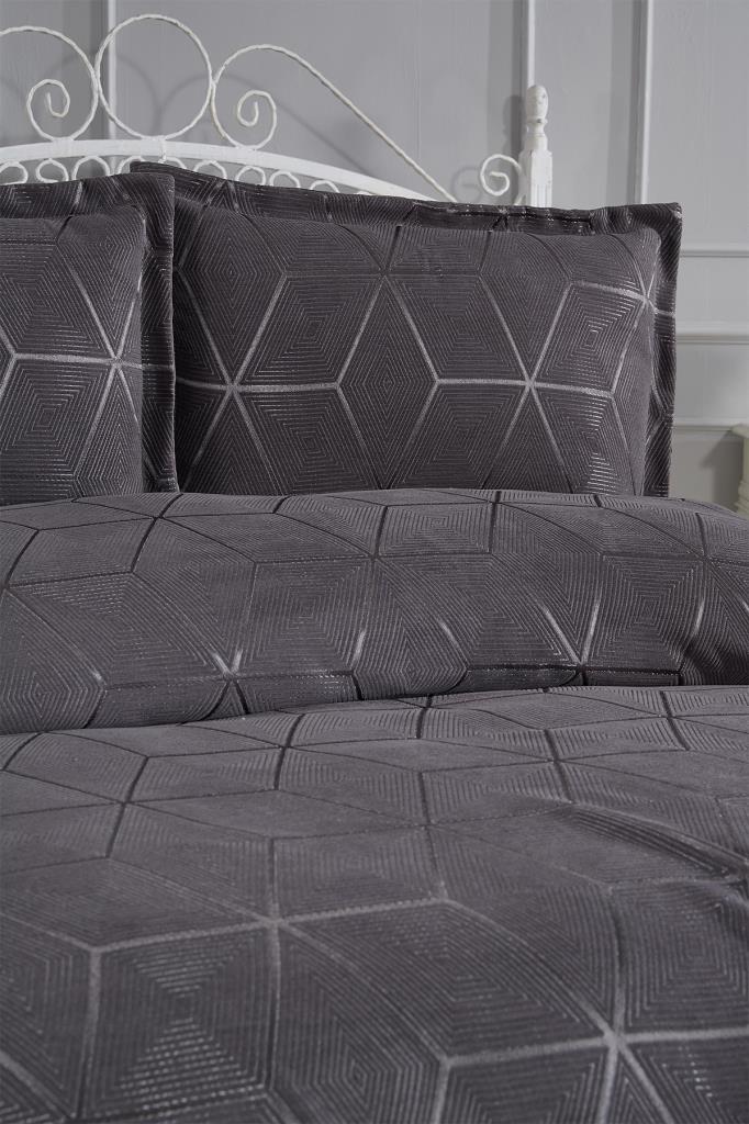 Picture of Çeyiz Diyarı Verona 3 Parça Çift Kişilik Yatak Örtüsü Antrasit