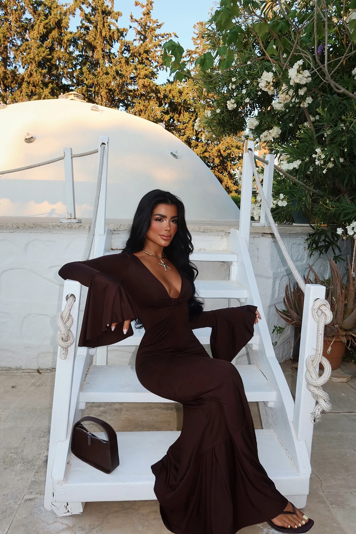 Picture of Brown Long Sleeve Dress