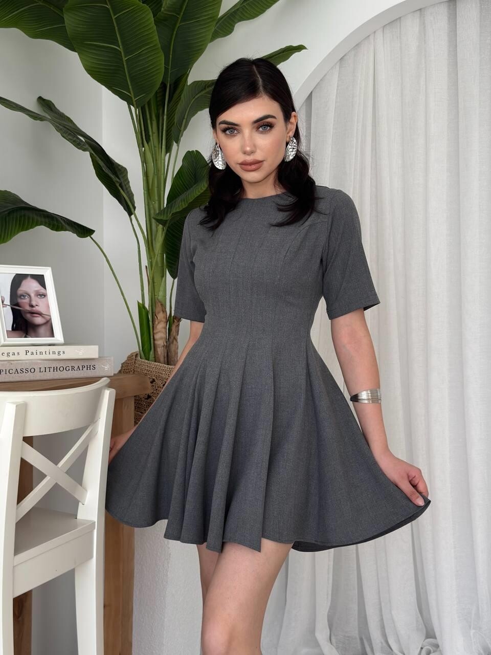 Picture of Crem Pliseli Elbise