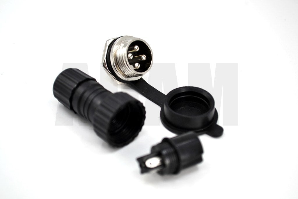 Picture of 4 Pin Su Geçirmez Mike Konnektör Takım Mayk Soket Panel Tip GX16