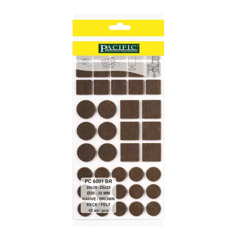 Picture of Yapışkanlı Karma Mobilya Keçesi + Ses Stoperi + Kapı Stoperi ve Çizilmez Tava Koruyucu Keçe Seti